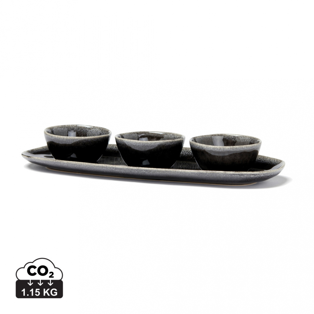 Set Platou din ceramică cu 3 boluri VINGA Nomimono [1]