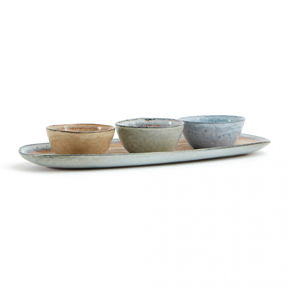 Set Platou din ceramică cu 3 boluri VINGA Nomimono [2]