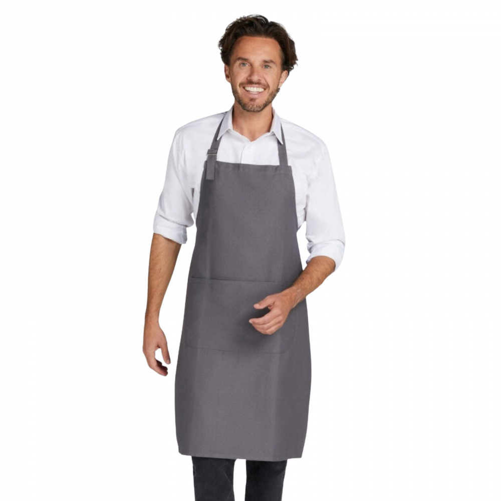 Sort bucatar Lisbon, Ronic X, 100% bumbac organic, buzunar cu 2 compartimente (40 x 20 cm), 280 g/m², reglabil, 85 x 71 cm, gri [2]