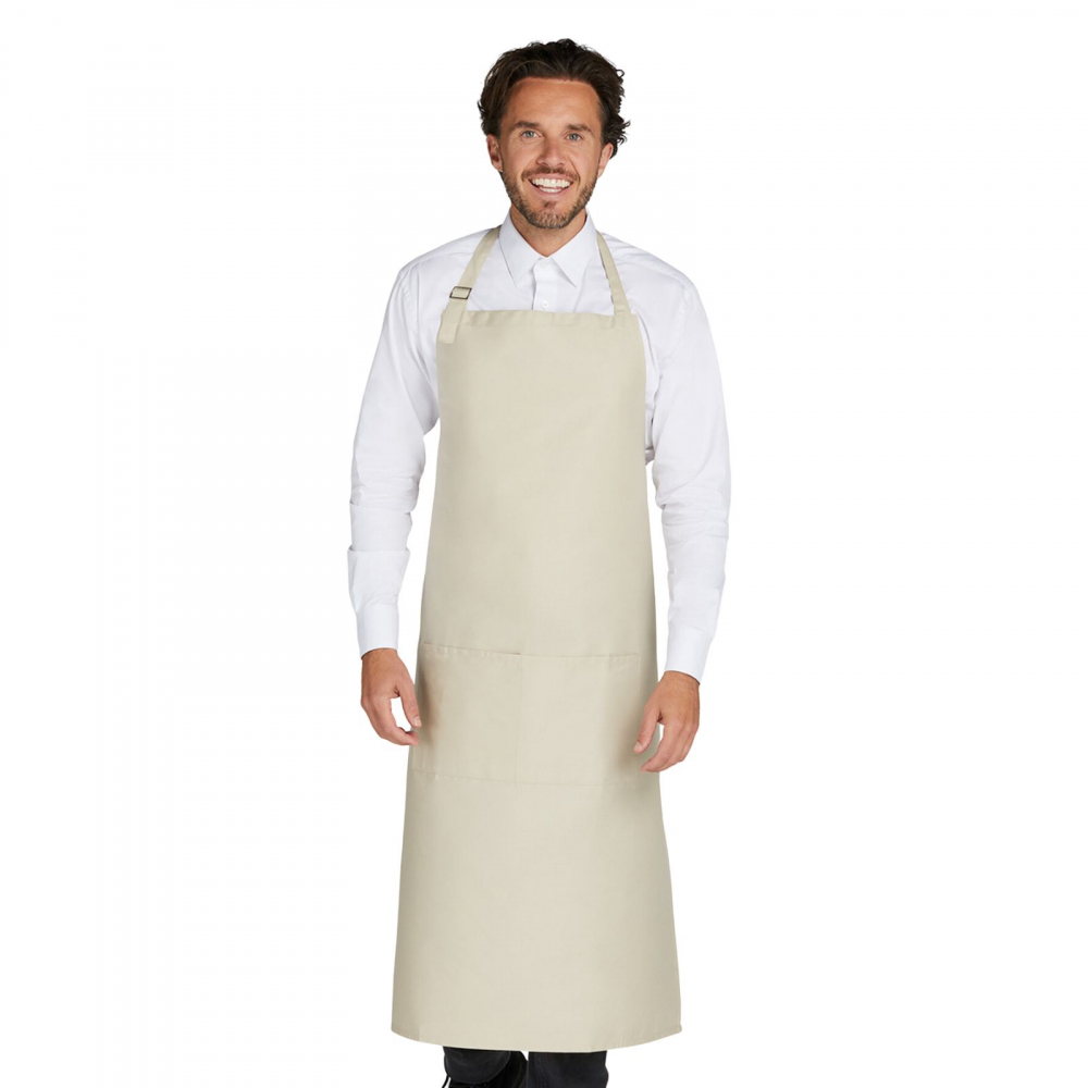 Sort bucatar, ospatar, bistro, barman, patiser, RONIC X, 2 compartimente (40 x 20 cm), 65% poliester reciclat, 35% bumbac reciclat, vopsit reactiv, 205 g/m², 78 x 110, unisex, bej [3]