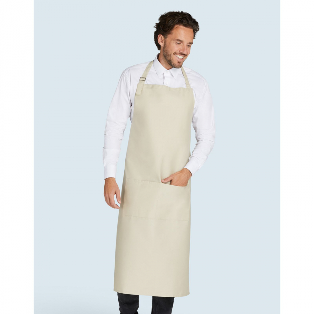 Sort bucatar, ospatar, bistro, barman, patiser, RONIC X, 2 compartimente (40 x 20 cm), 65% poliester reciclat, 35% bumbac reciclat, vopsit reactiv, 205 g/m², 78 x 110, unisex, bej [2]