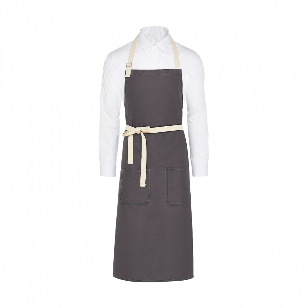 Sort bucatar Trend, RONIC X, bucatarie, grill, 2 buzunare 20 x20 cm fiecare, amestec de poiliester si bumbac, banda reglabila, snururi din panza, unisex, gri [1]