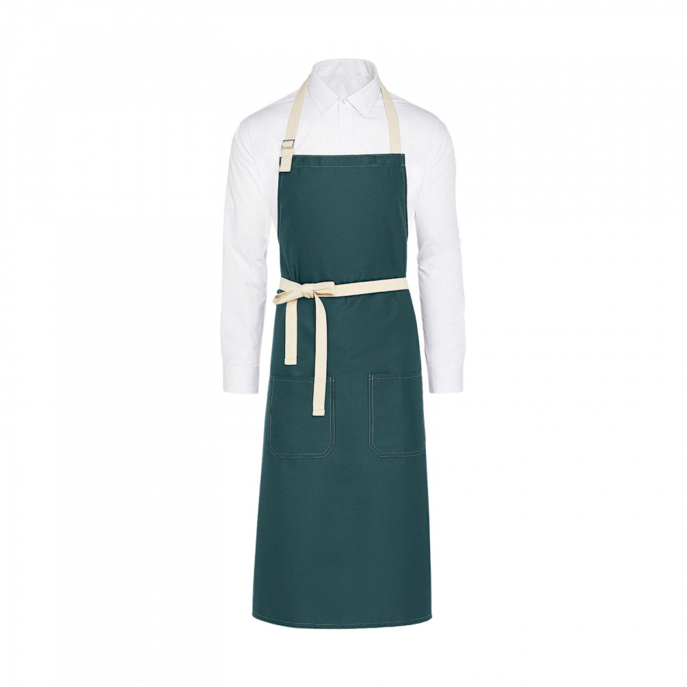 Sort bucatar Trend, RONIC X, bucatarie, grill, 2 buzunare 20 x20 cm fiecare, amestec de poiliester si bumbac, banda reglabila, snururi din panza, unisex, verde turcoaz [1]