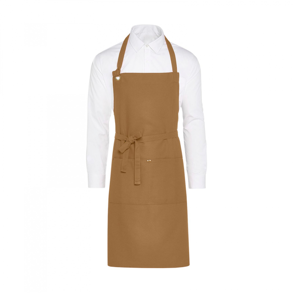 Sort bucatarie Cook, Ronic X, 100% bumbac, panza twill fina, buzunar cu doua compartimente (40 x 20 cm), 90 x 75 cm, compatibil cu masina de spalat, unisex, maro [1]