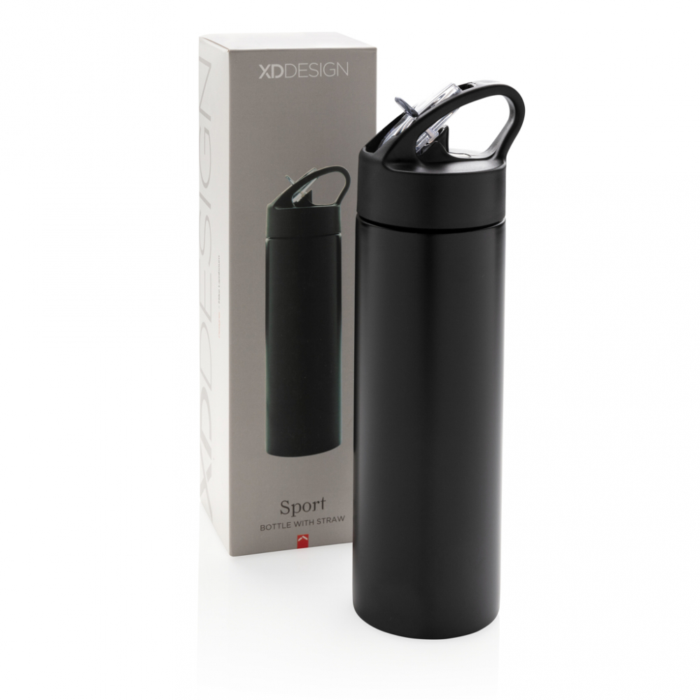 Sport – Sticlă din oțel inoxidabil cu pai, 500 ml [12]