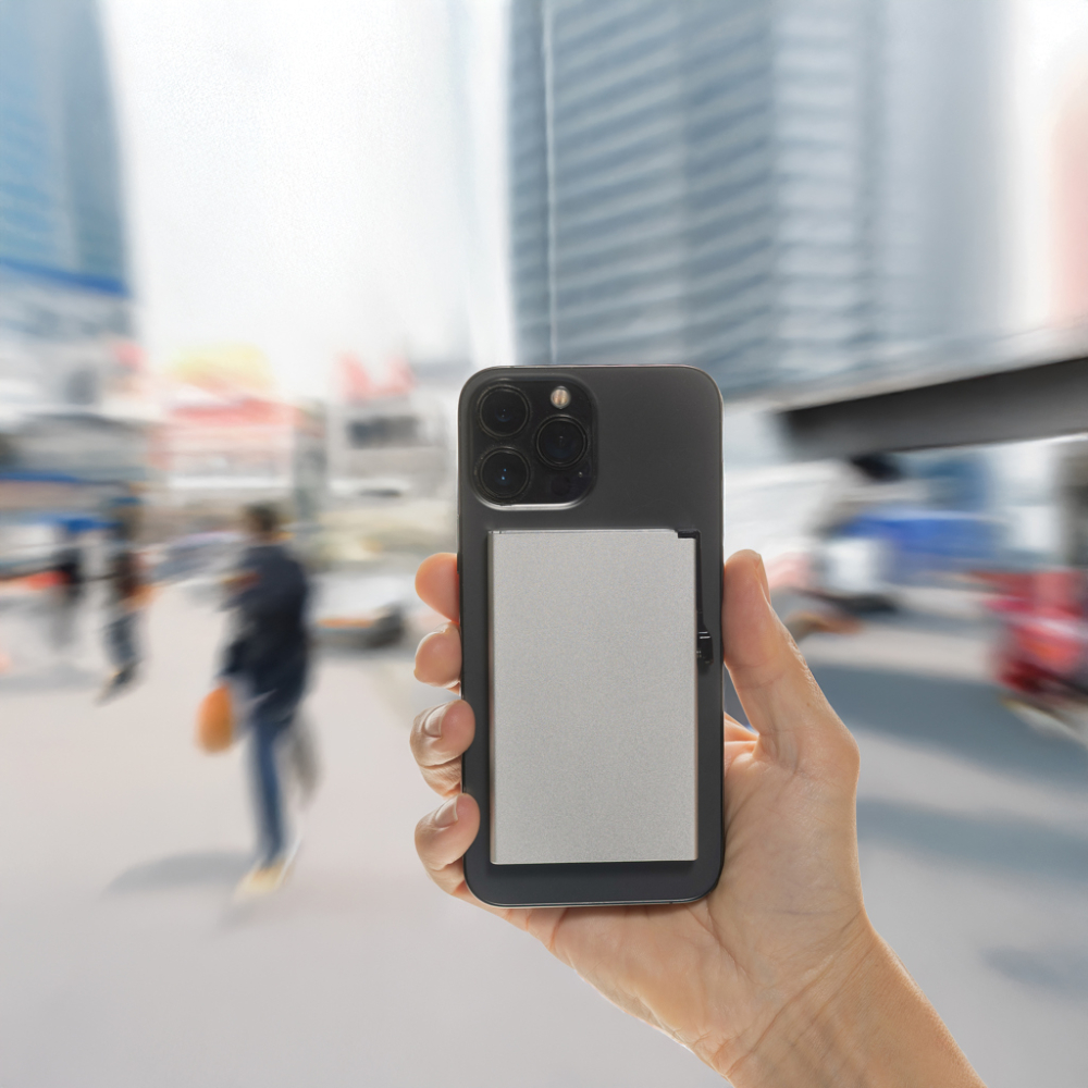 Standard aluminium RFID magnetic phone cardholder [8]