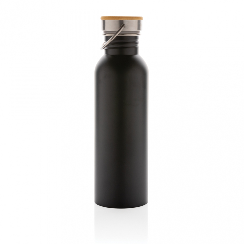 Sticlă modernă din inox cu capac din bambus – 710 ml [4]