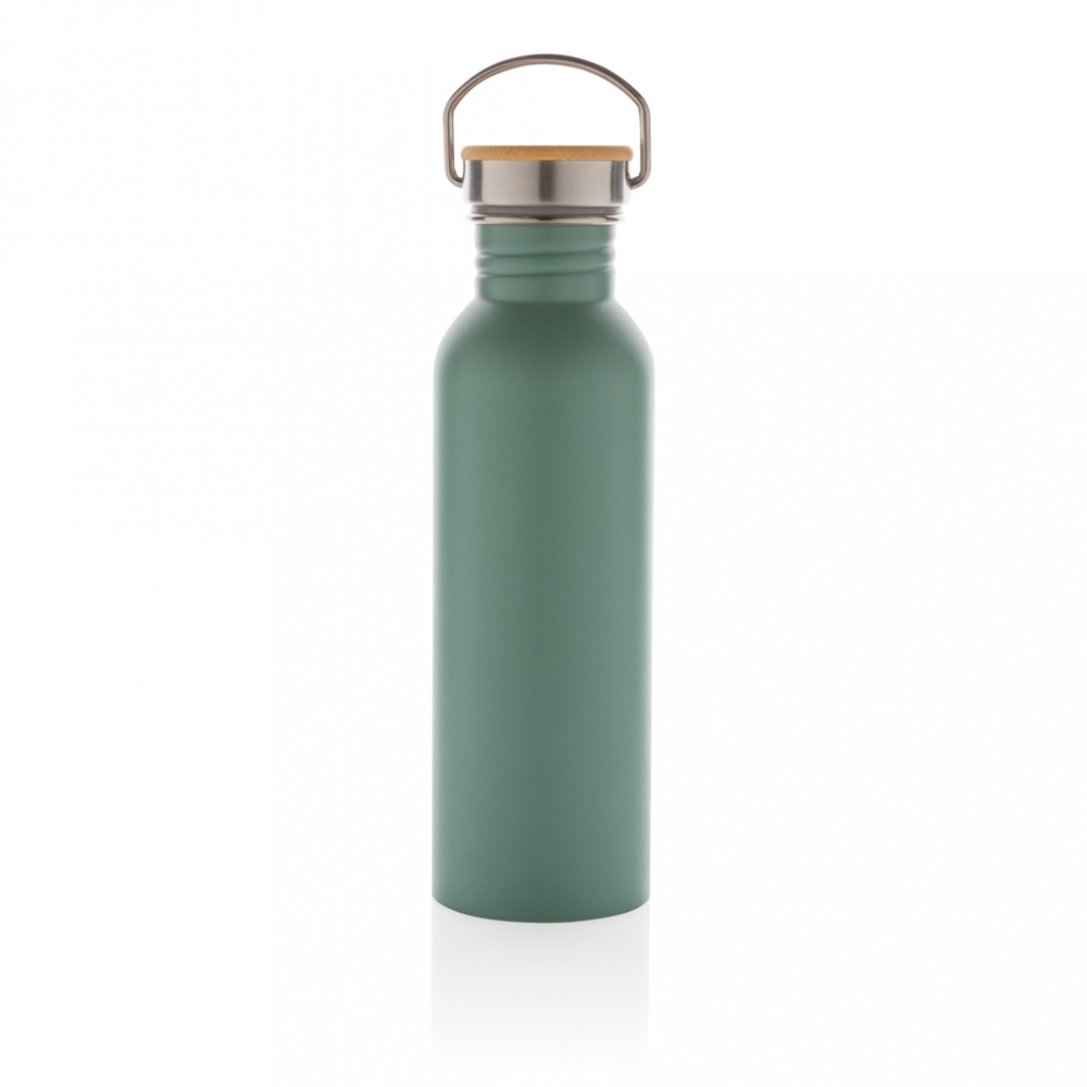Sticlă modernă din inox cu capac din bambus – 710 ml [3]