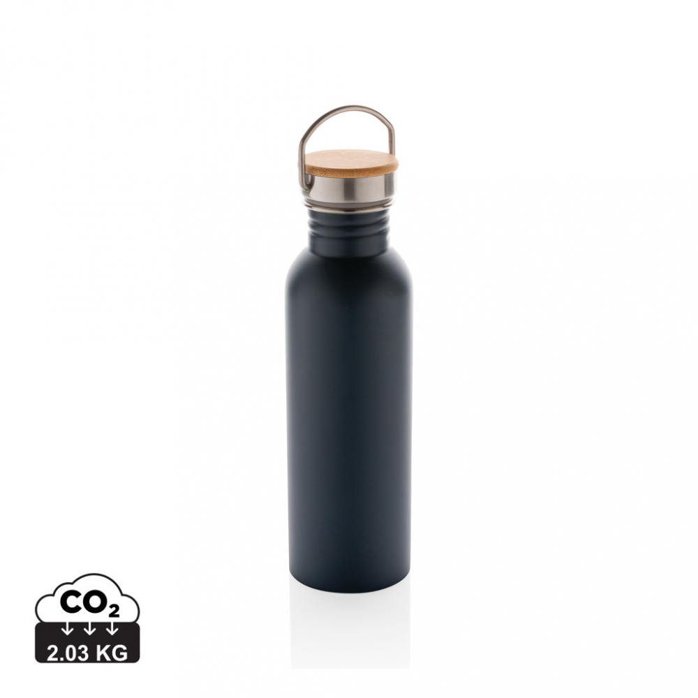 Sticlă modernă din inox cu capac din bambus – 710 ml [1]