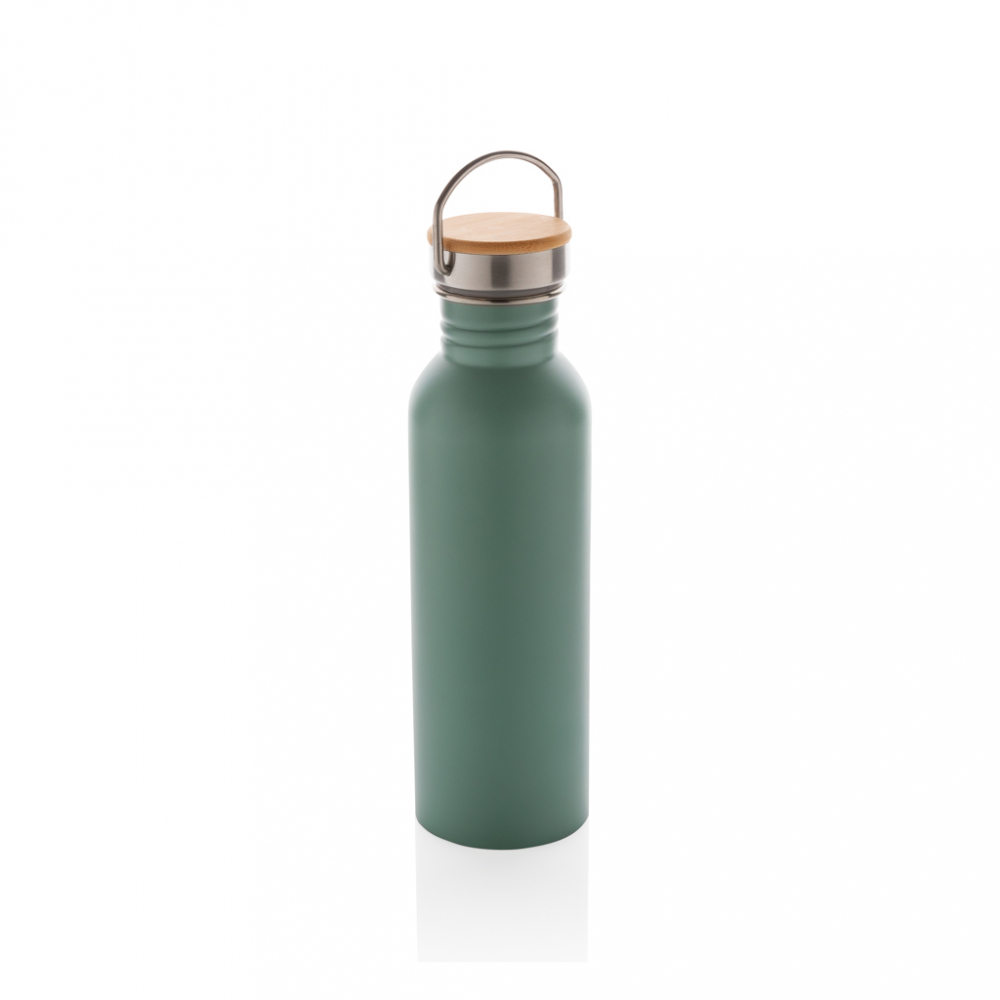 Sticlă modernă din inox cu capac din bambus – 710 ml [2]