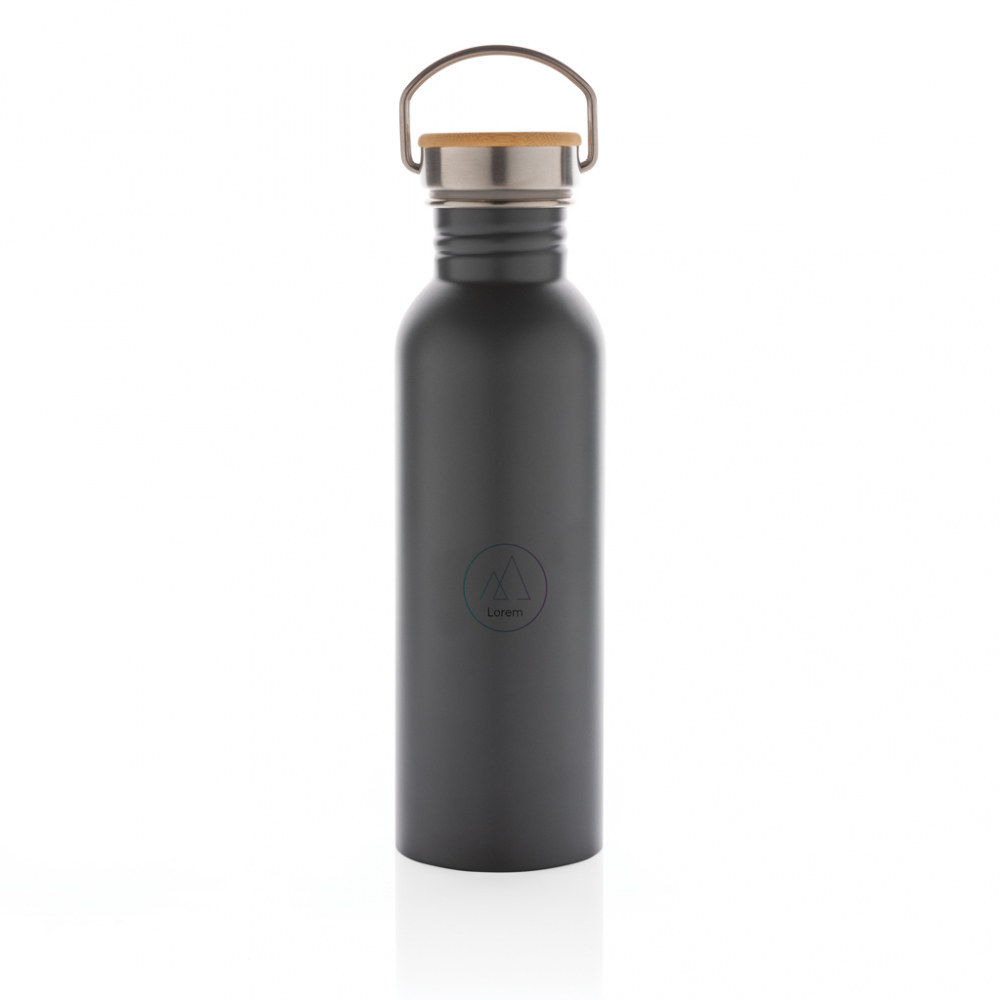 Sticlă modernă din inox cu capac din bambus – 710 ml [7]
