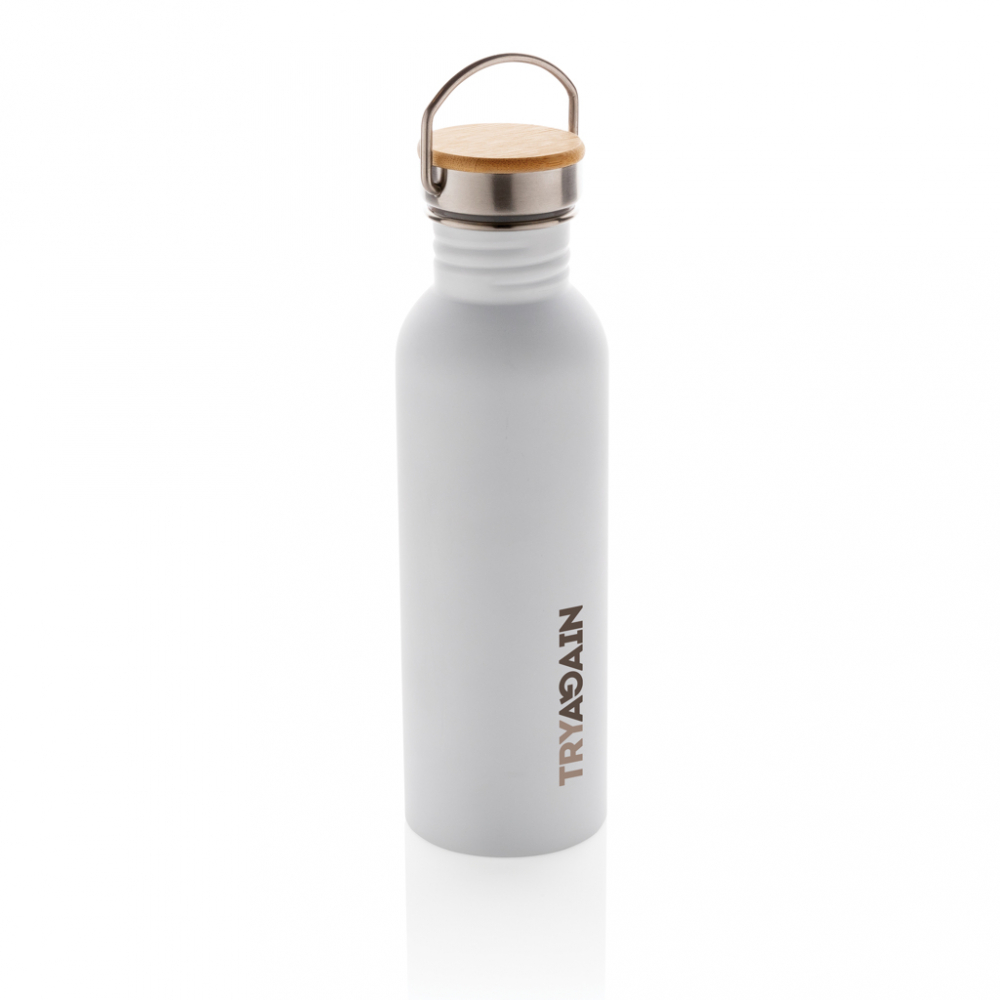 Sticlă modernă din inox cu capac din bambus – 710 ml [6]