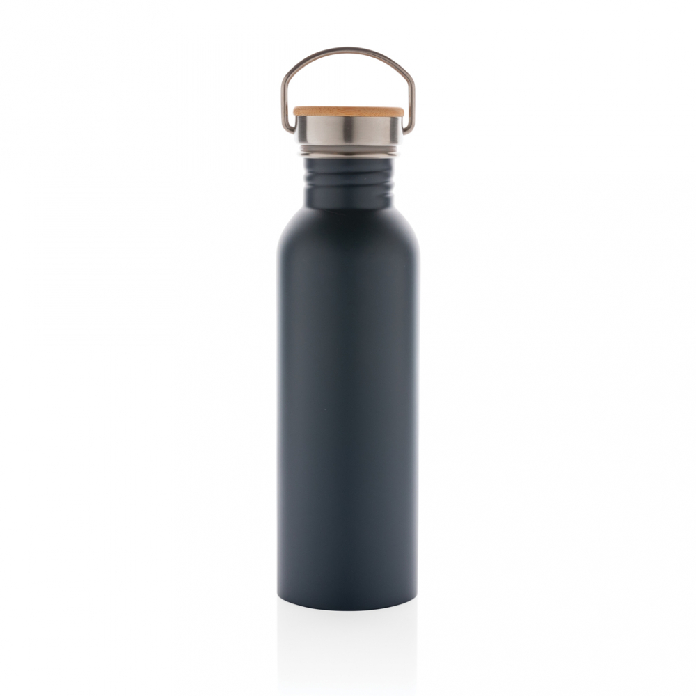 Sticlă modernă din inox cu capac din bambus – 710 ml [3]