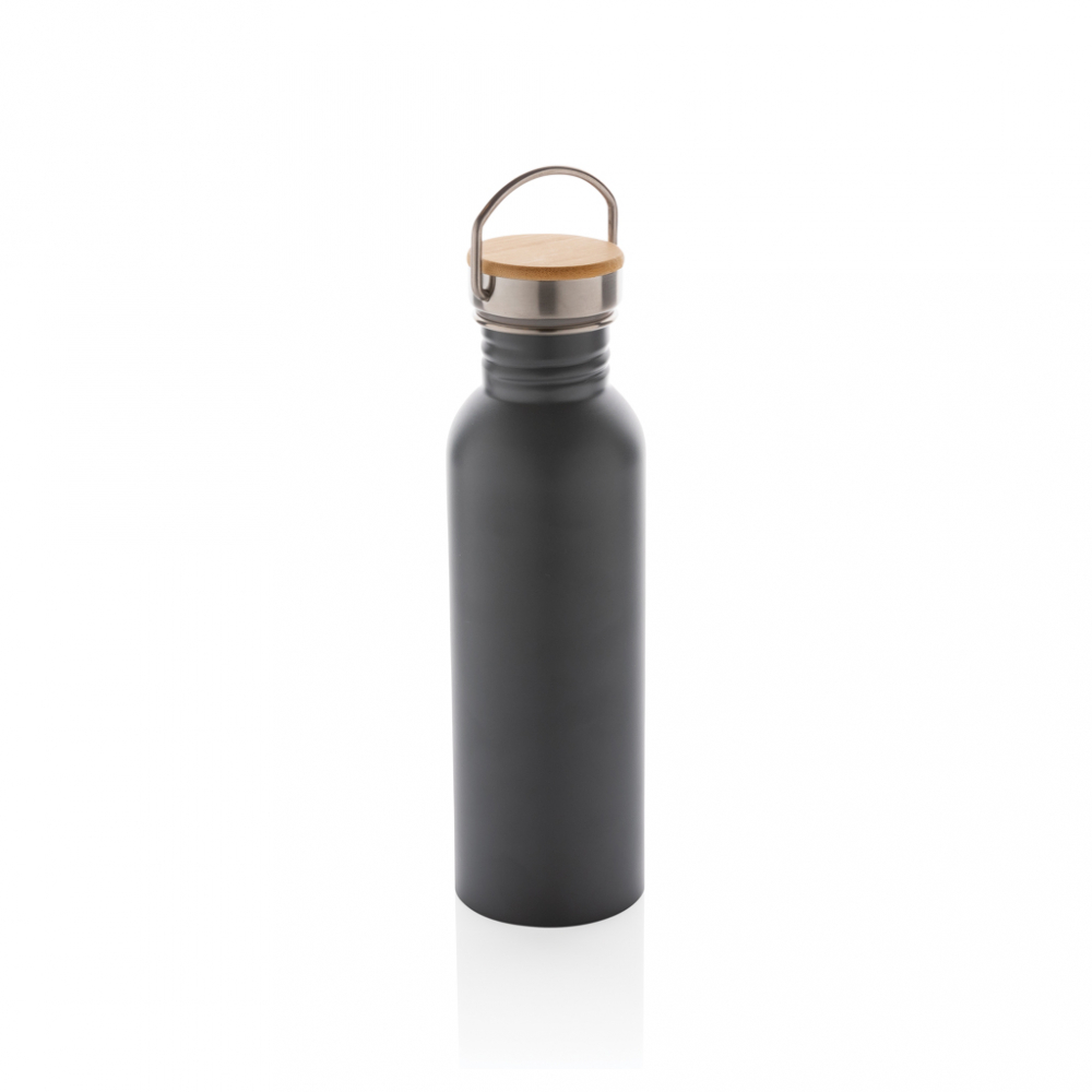 Sticlă modernă din inox cu capac din bambus – 710 ml [2]