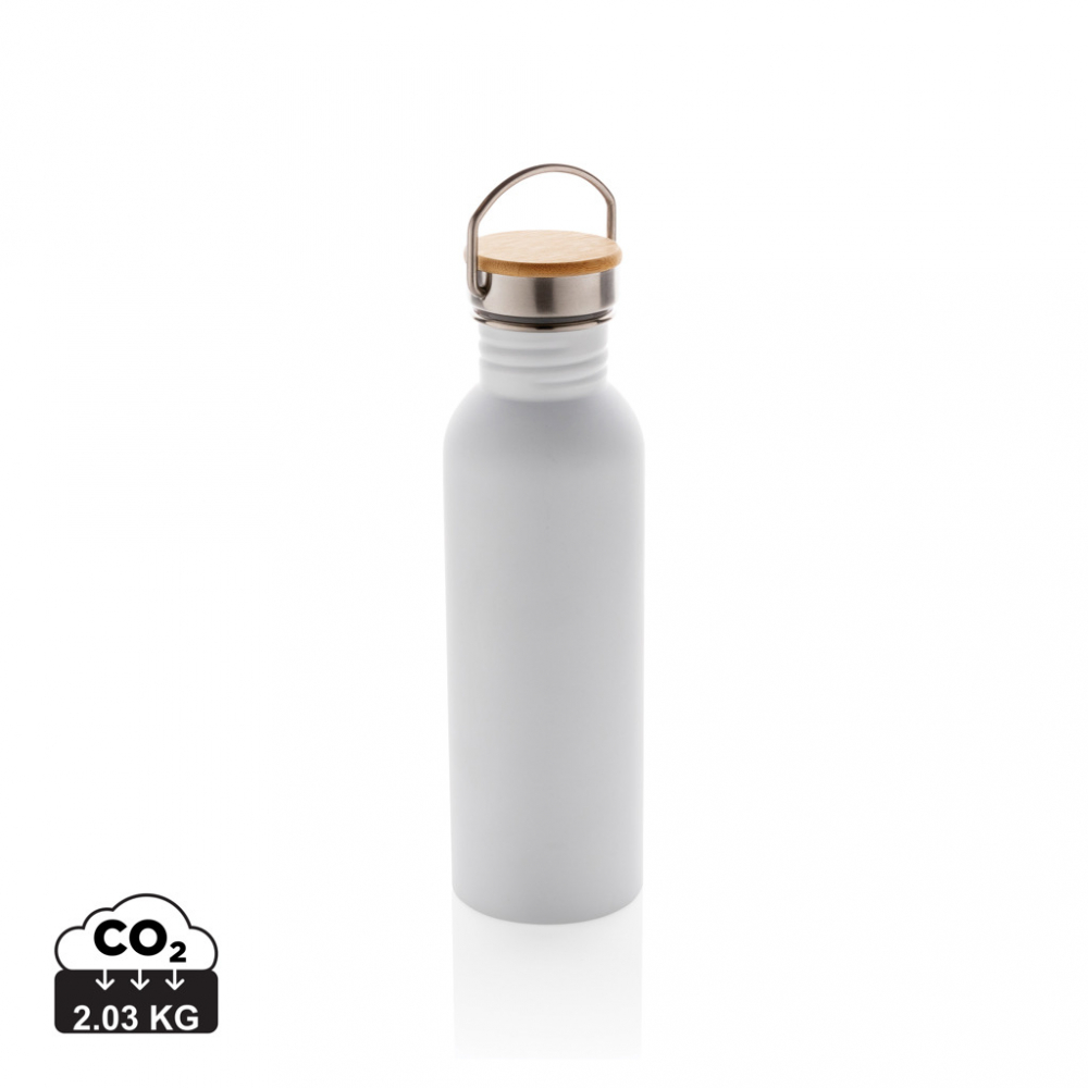Sticlă modernă din inox cu capac din bambus – 710 ml [1]