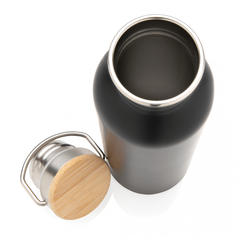 Sticlă modernă din inox cu capac din bambus – 710 ml [5]