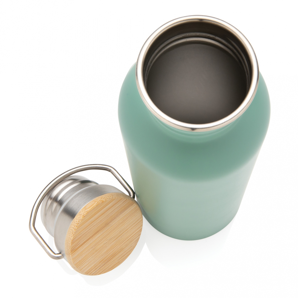 Sticlă modernă din inox cu capac din bambus – 710 ml [5]