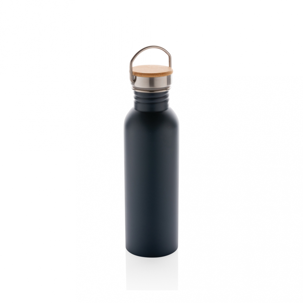 Sticlă modernă din inox cu capac din bambus – 710 ml [2]