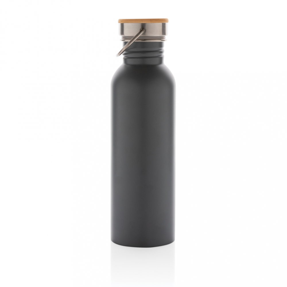 Sticlă modernă din inox cu capac din bambus – 710 ml [4]