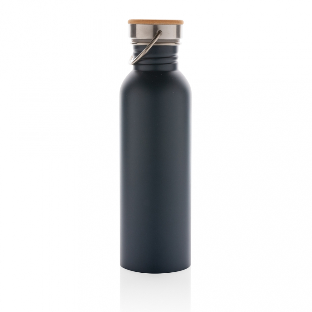 Sticlă modernă din inox cu capac din bambus – 710 ml [4]