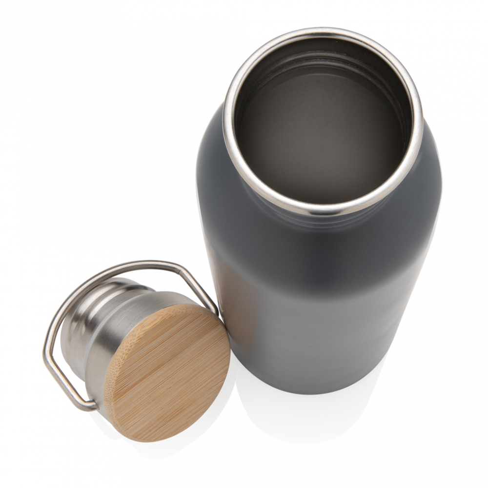 Sticlă modernă din inox cu capac din bambus – 710 ml [5]