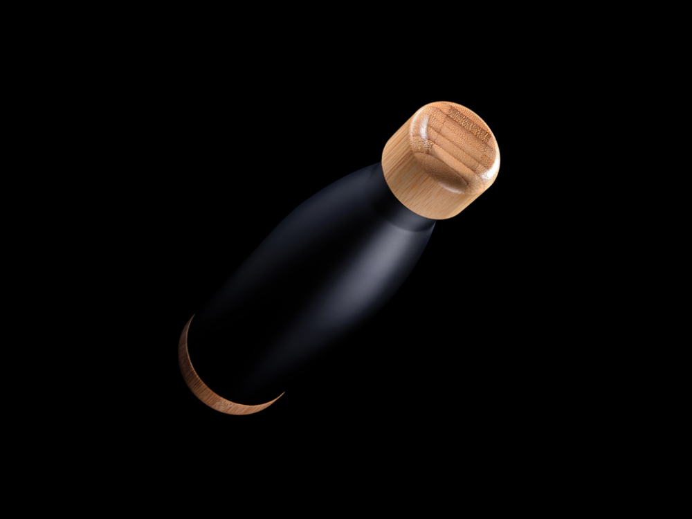 Sticlă termică din inox cu detalii din bambus – 520 ml [9]