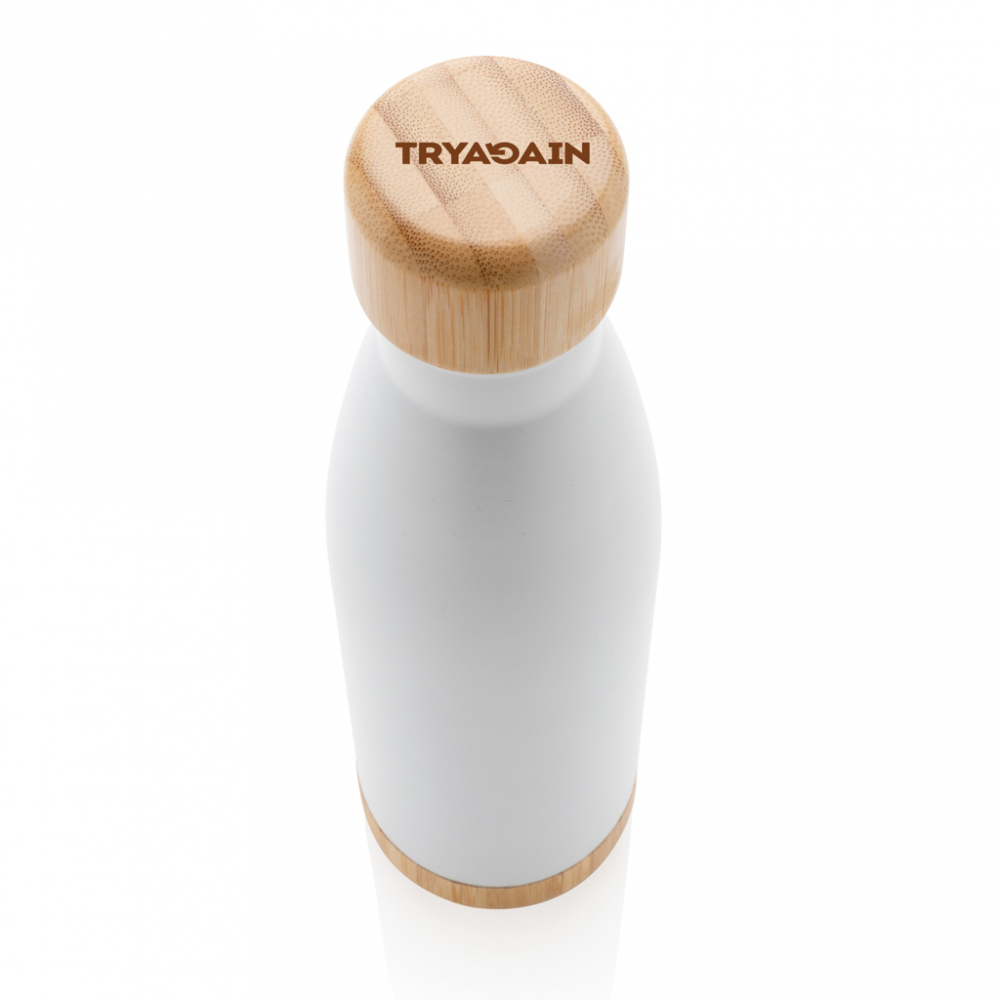 Sticlă termică din inox cu detalii din bambus – 520 ml [6]