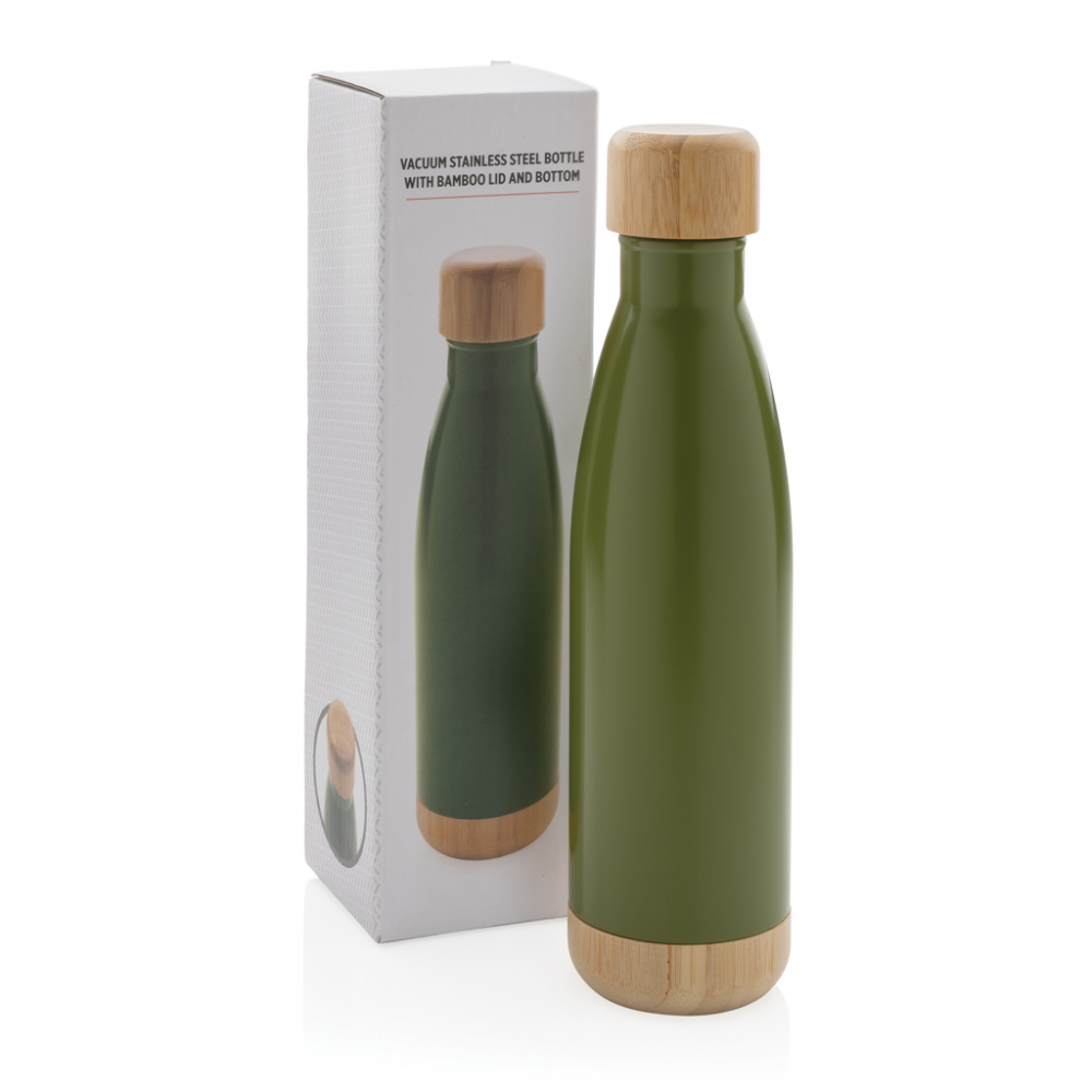 Sticlă termică din inox cu detalii din bambus – 520 ml [9]