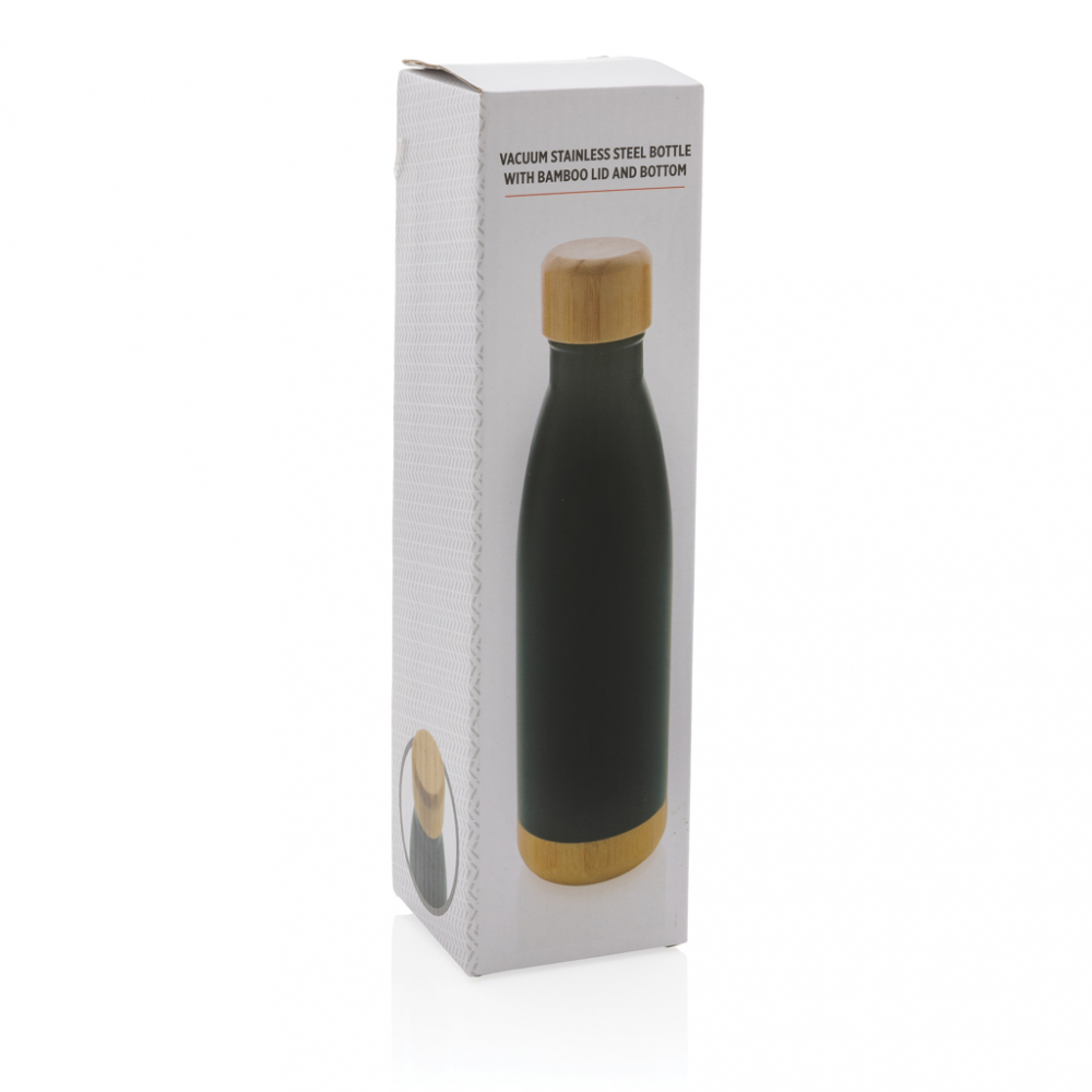 Sticlă termică din inox cu detalii din bambus – 520 ml [11]
