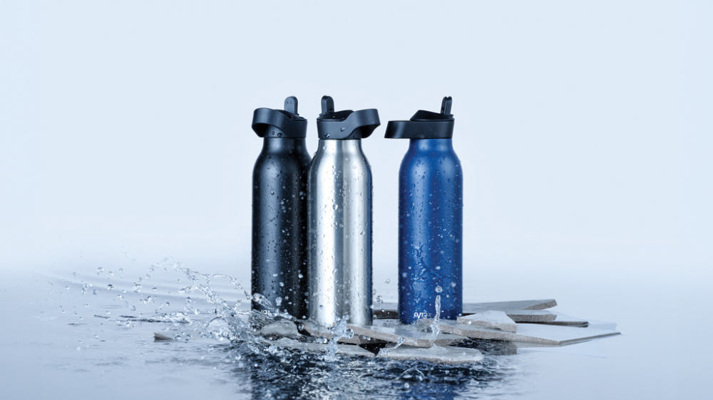 Sticlă termoizolantă Ara cu pai și capac flip-top – 500 ml [12]