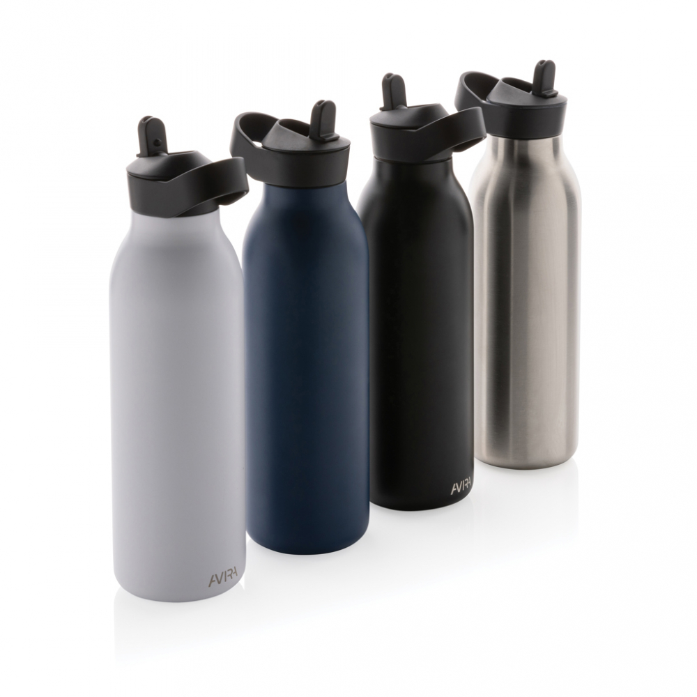 Sticlă termoizolantă Ara cu pai și capac flip-top – 500 ml [10]