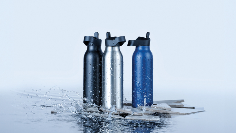 Sticlă termoizolantă Ara cu pai și capac flip-top – 500 ml [12]