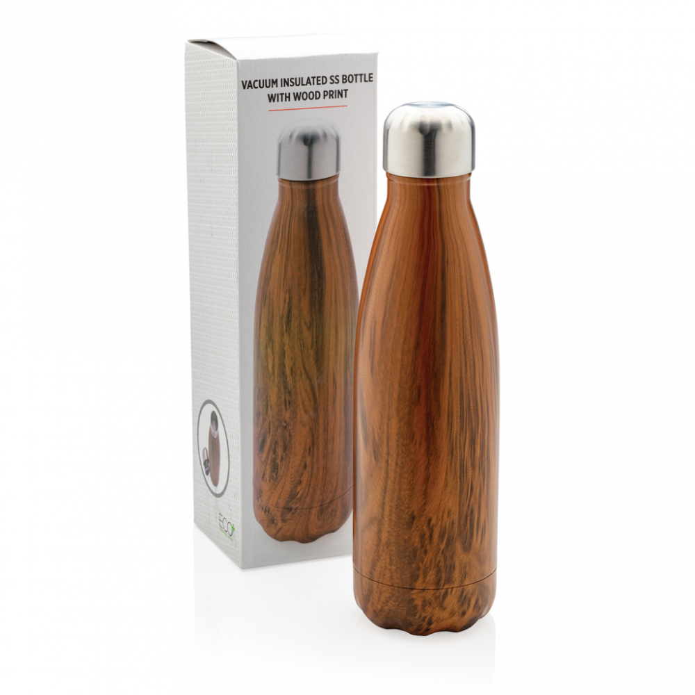 Sticlă termos din inox cu imprimeu lemn – 500 ml [9]