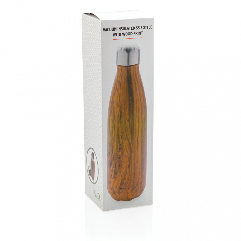 Sticlă termos din inox cu imprimeu lemn – 500 ml [10]
