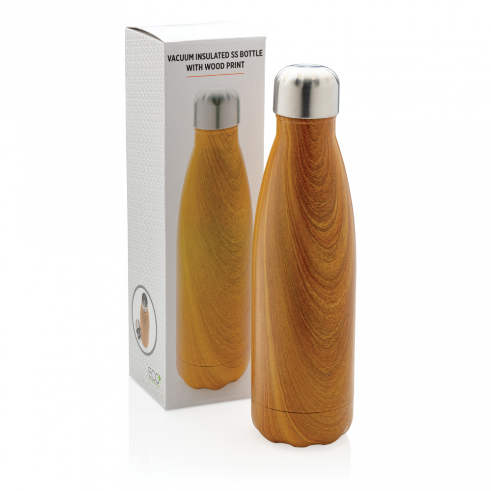 Sticlă termos din inox cu imprimeu lemn – 500 ml [9]