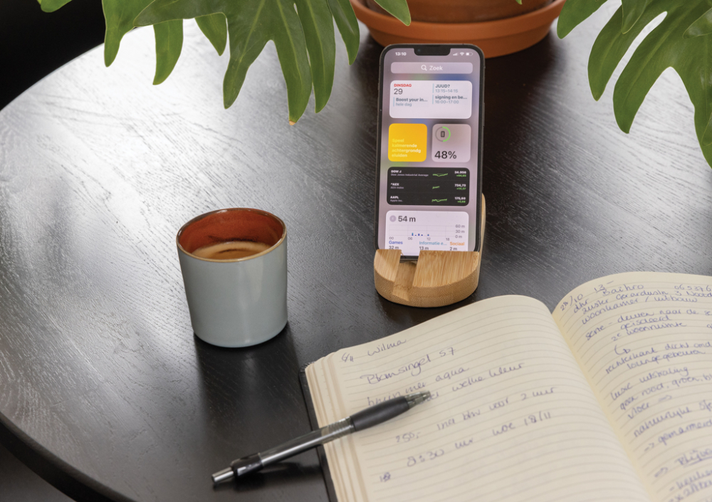 Suport pentru telefon si tablete, bambus natural [8]