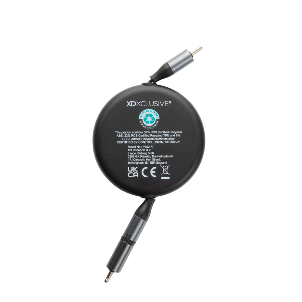 Terra RCS recycled aluminium retractable 240W 2-in-1 cable [6]