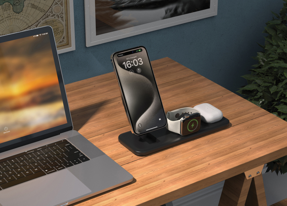 Torrance – Încărcător wireless magnetic 3-în-1 ultra-rapid 15W [10]