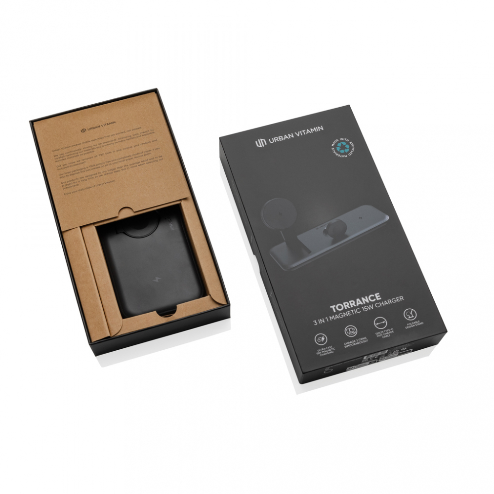 Torrance – Încărcător wireless magnetic 3-în-1 ultra-rapid 15W [12]