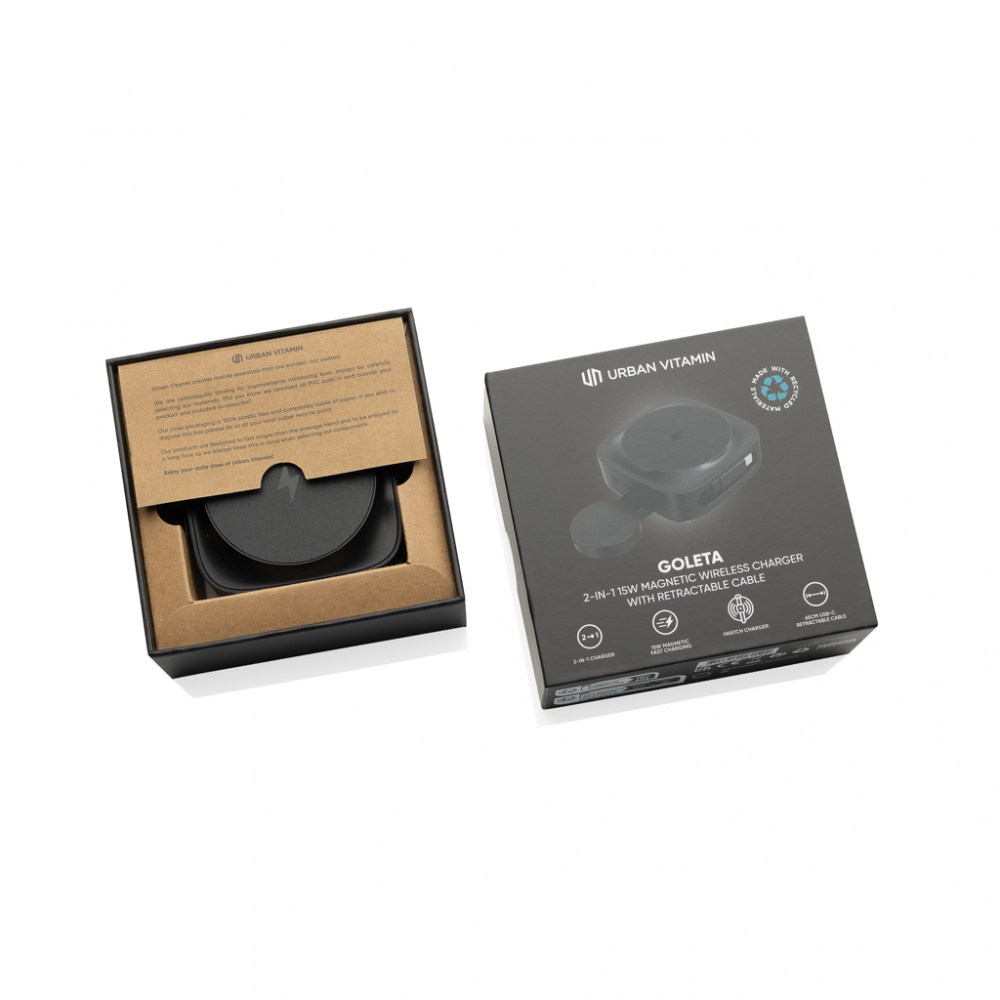 Încărcător wireless 2-în-1, telefon si smartwatch, 15W [9]