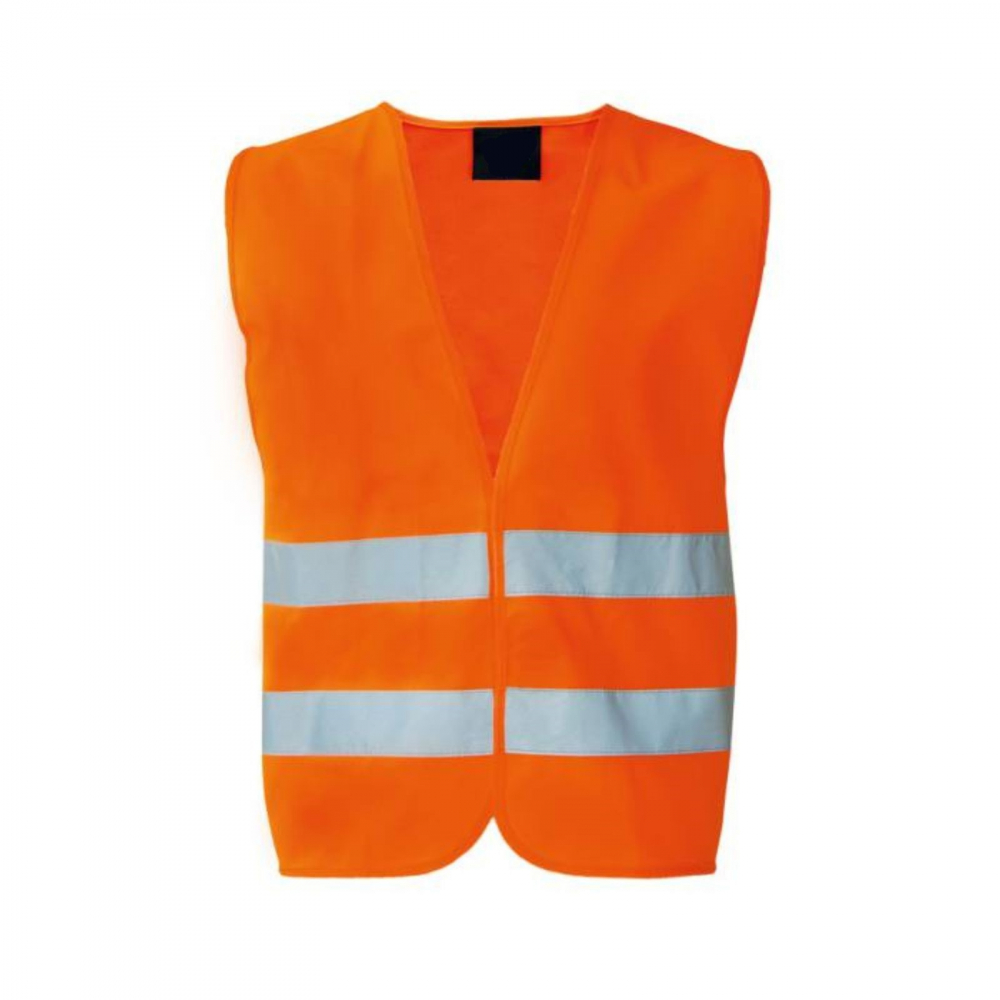 Vesta reflectorizanta Safety, Ronic, 100% poliester, dungi orizontale reflectorizante 5 cm latime pe fata si spate, portocaliu, XL [1]
