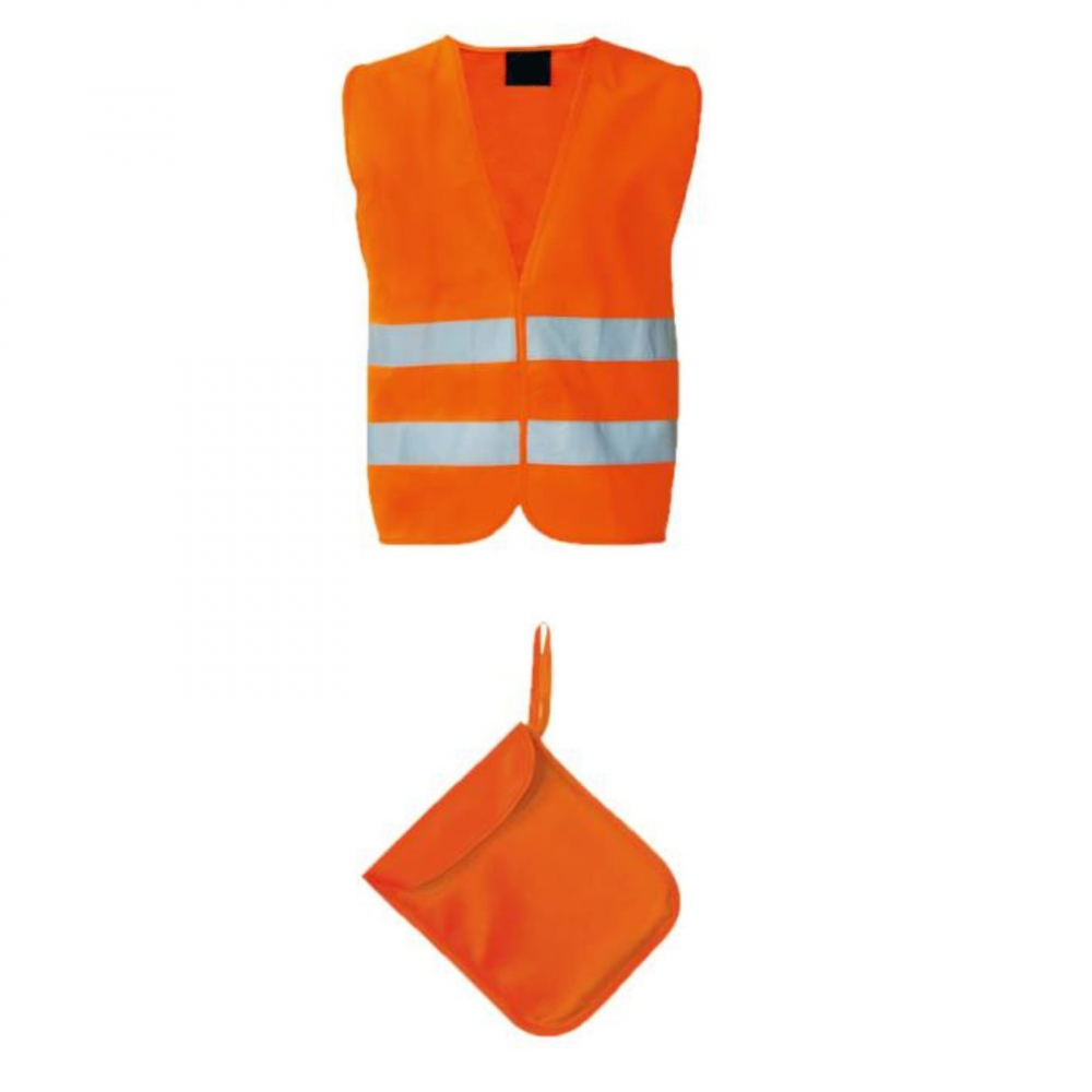 Vesta reflectorizanta Safety, Ronic, 100% poliester, dungi orizontale reflectorizante 5 cm latime pe fata si spate, portocaliu, XL [2]