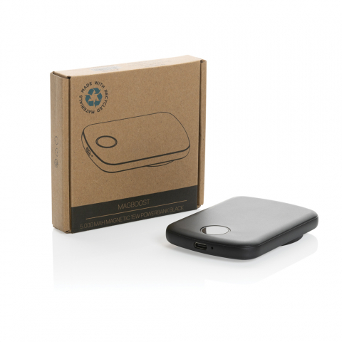 Baterie externă compactă 5.000 mAh cu încărcare wireless magnetică 15W și ecran LED [10]