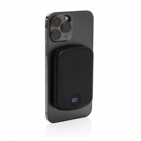Baterie externă compactă 5.000 mAh cu încărcare wireless magnetică 15W și ecran LED [2]