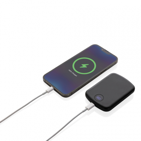 Baterie externă compactă 5.000 mAh cu încărcare wireless magnetică 15W și ecran LED [3]