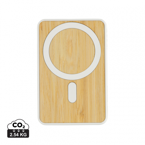 Baterii externe (Powerbanks) - Baterie externă magnetică 5.000 mAh cu încărcare wireless 5W, stand telefon
