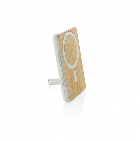 Baterie externă magnetică 5.000 mAh cu încărcare wireless 5W, stand telefon [3]