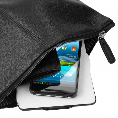 Borseta NuHide, poliuretan 100% aspect din piele, potrivita pentru iPad mini, 28 x 20 cm, 2l, negru [1]