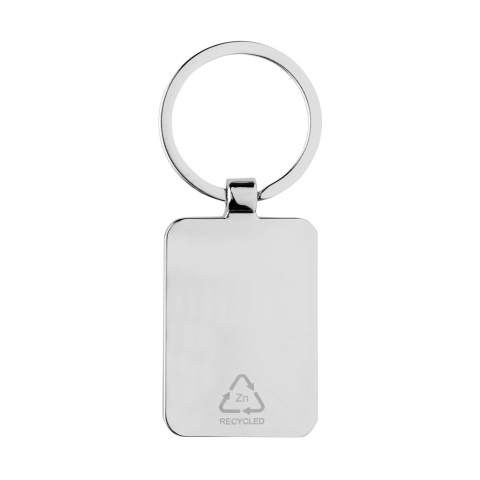 Breloc dreptunghiular din aliaj de zinc reciclat și bambus [4]