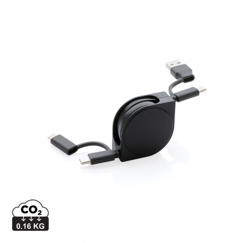 Adaptoare & cabluri - Cablu retractabil 6 în 1 din materiale reciclate